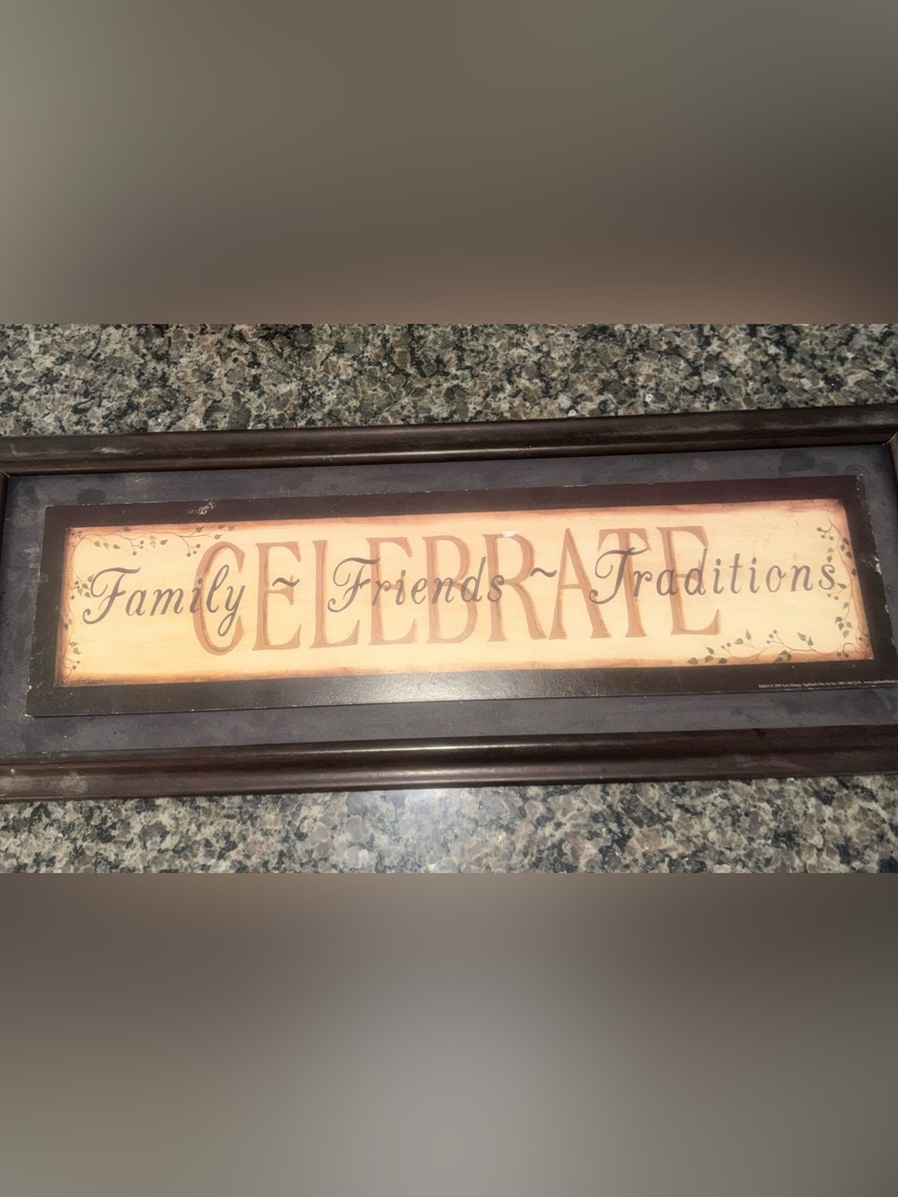 Celebrated Family Friends Traditions Wall Plaque - Brown